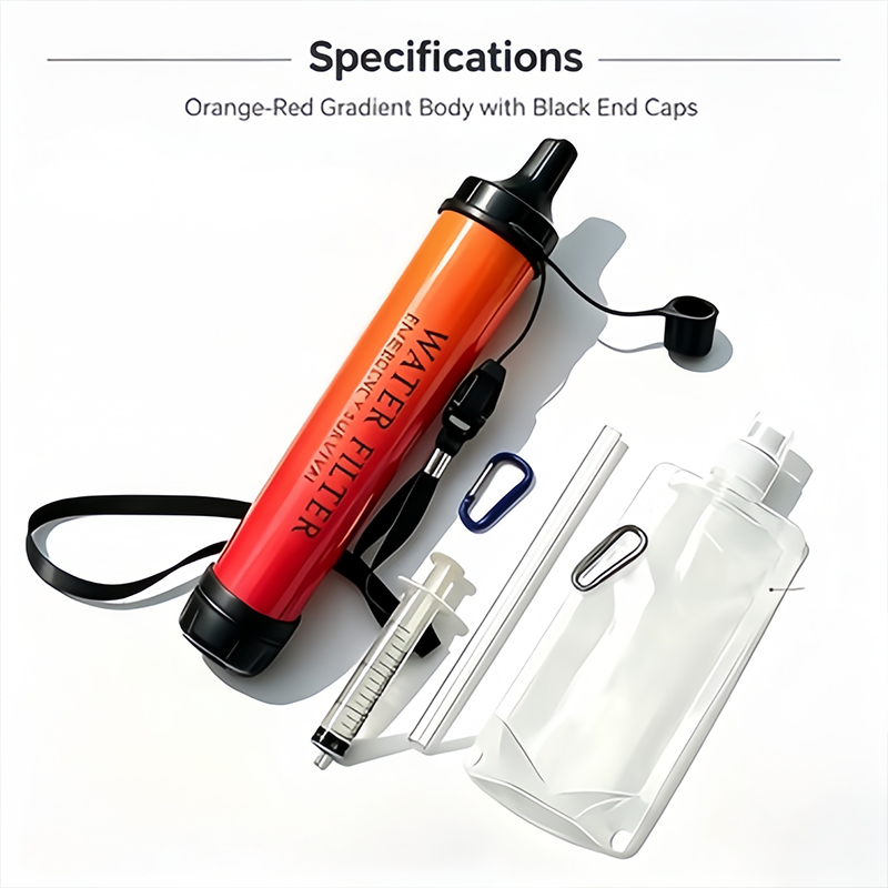 Water Filter Straw - 5000L 용량의 휴대용 비상용 생존용 정수