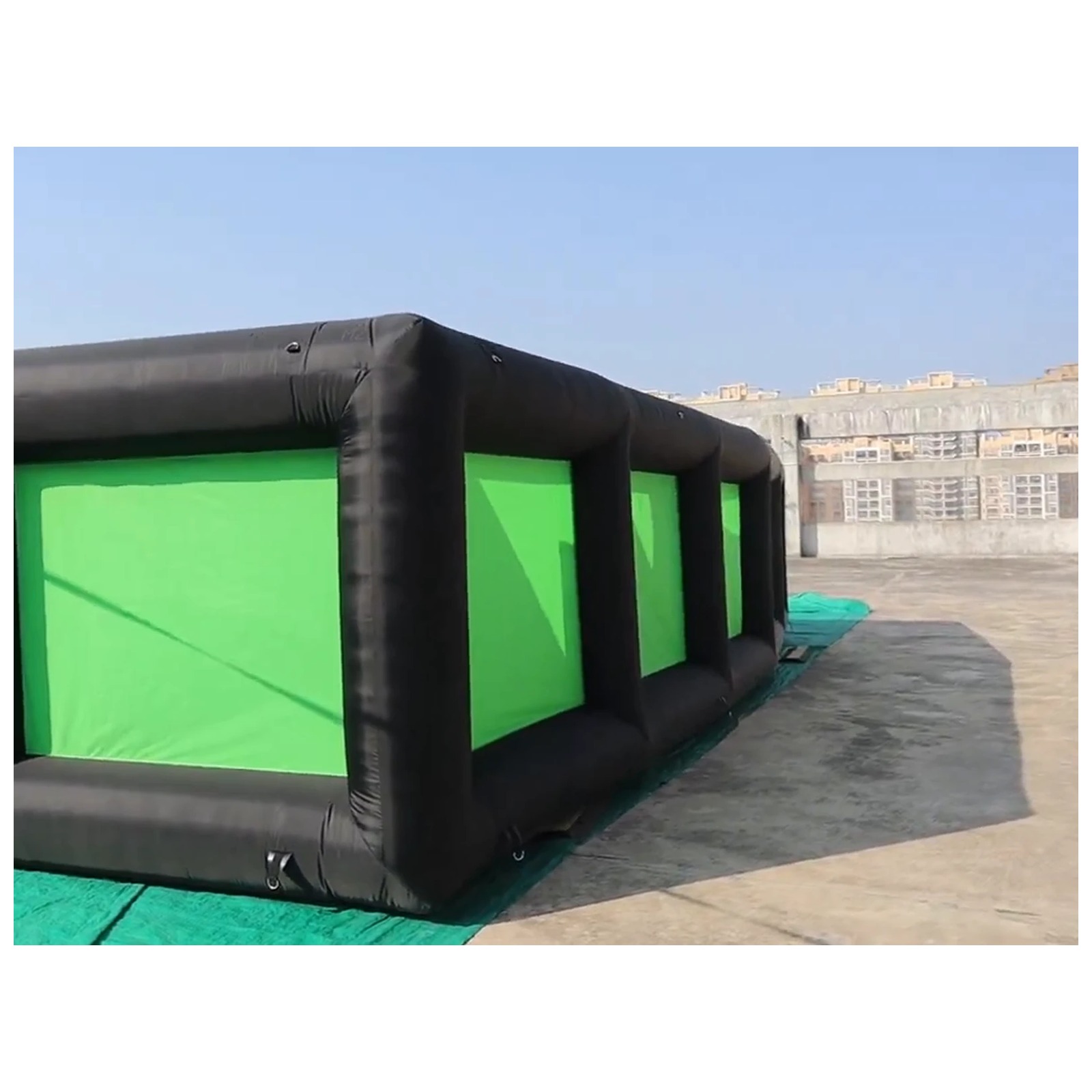 야외용 검정색-녹색 에어바운스 미로 10X10m 33X - Outdoor Adventure Rentals 리뷰 및 가격