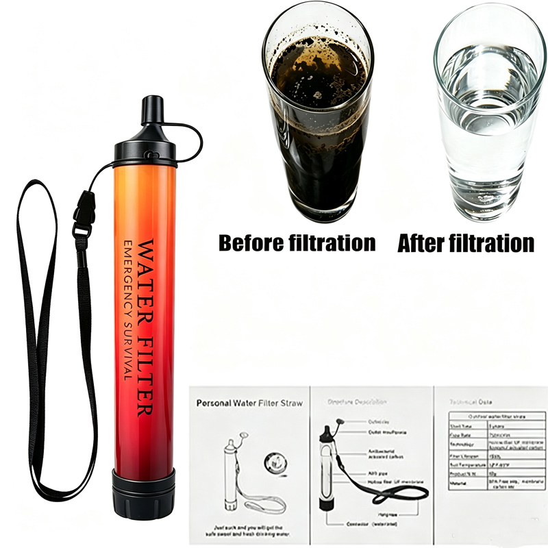 야외 비상용 생존 물 정수기 필터 스트로우 휴대용 물  - Water Filter Straw 리뷰 및 가격